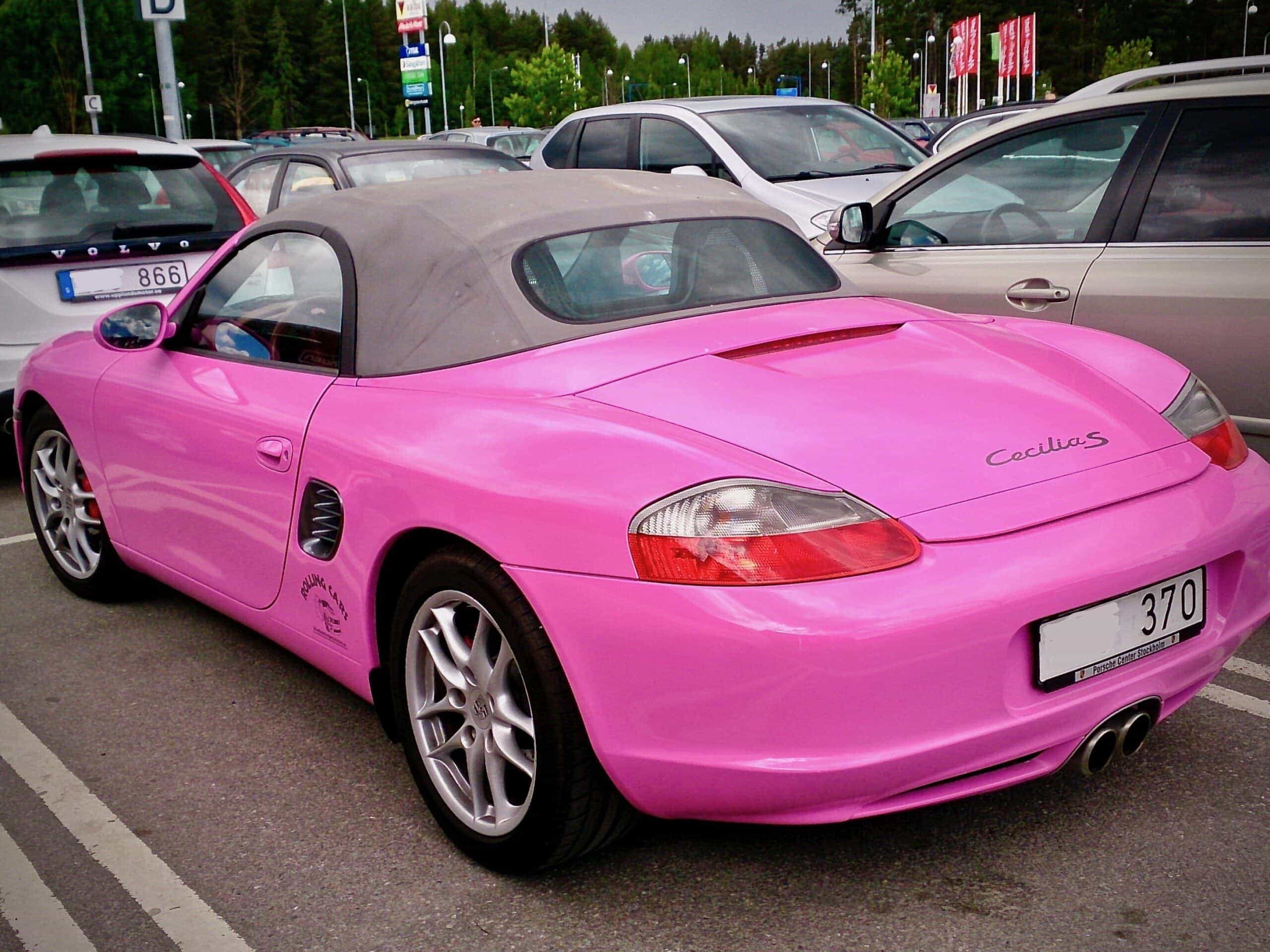 Vaaleanpunainen pinkki Porsche